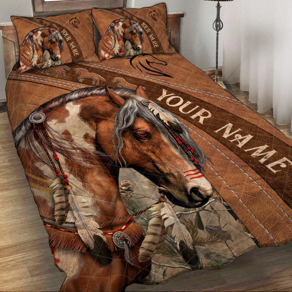 Love Horses - Personalized Horse Quilt Set