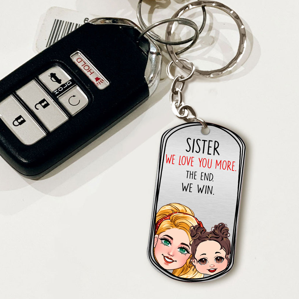 Dad I Love You More - Gift for dad, grandma, grandpa, mom, uncle, aunt - Personalized Stainless Steel Keychain