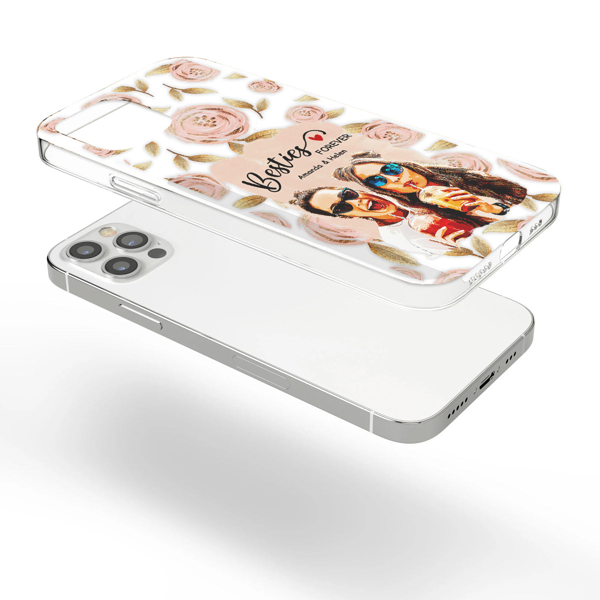 Meilleures amies pour toujours - Coque de téléphone transparente personnalisée pour meilleure amie