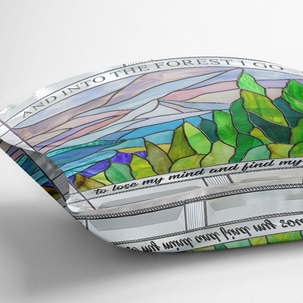 Et je m'enfonce dans la forêt - Coussin décoratif de randonnée