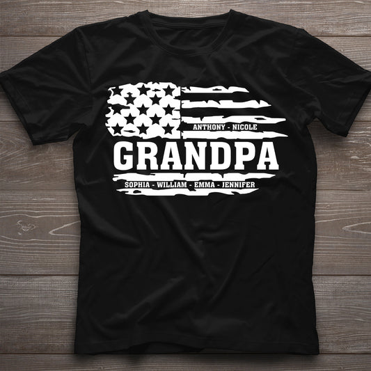 T-shirt et sweat à capuche personnalisés « Grand-père drapeau américain »