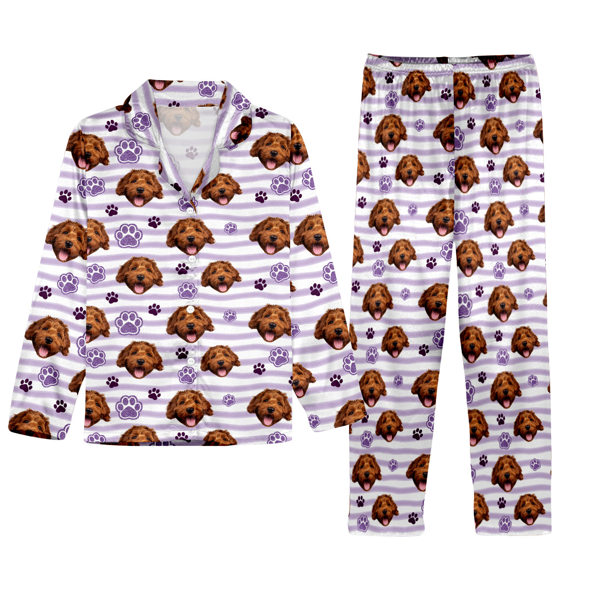 Ambiance maman de chien - Pyjamas à boutons personnalisés pour chien