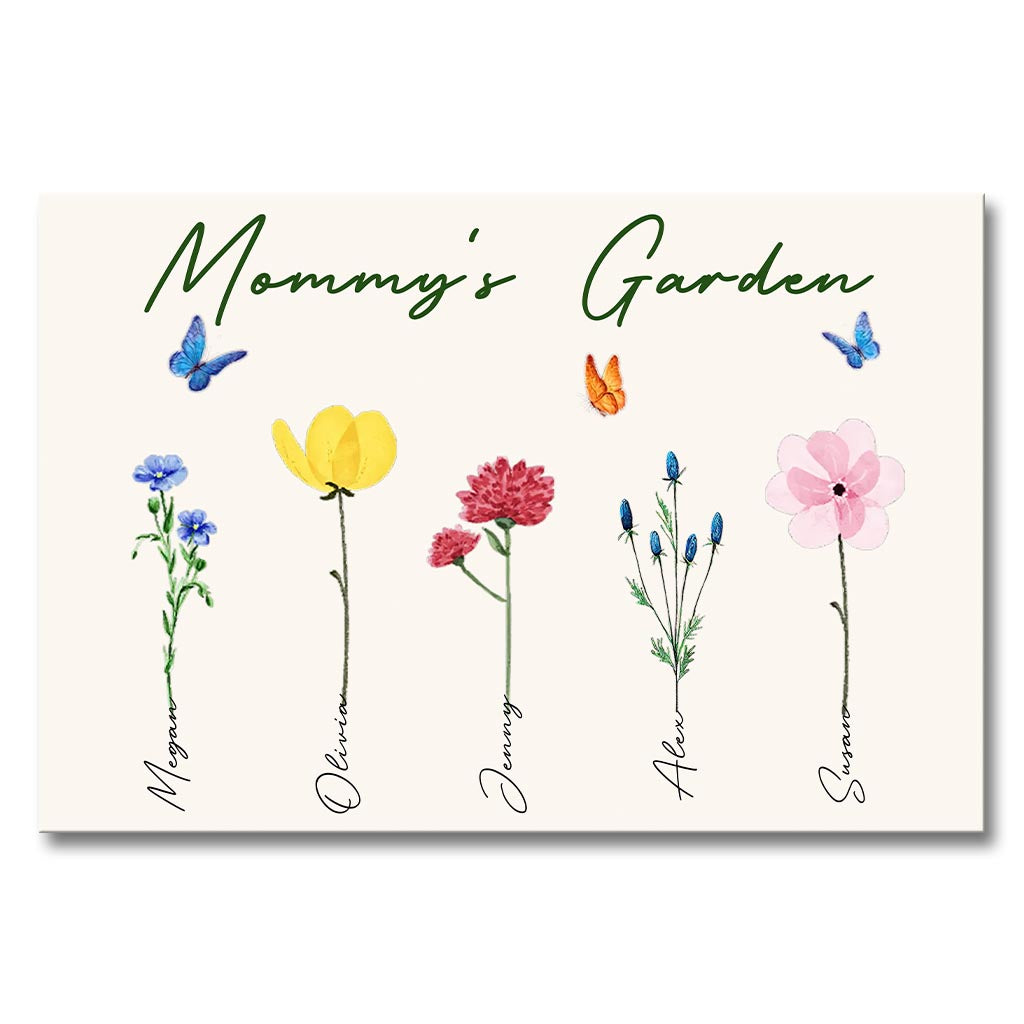 Le jardin de grand-mère - Cadeau pour grand-mère, grand-père, maman, papa - Toile et affiche personnalisées