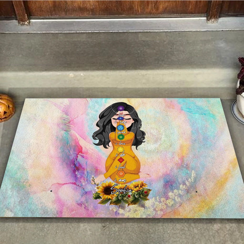 Lâchez prise - Tapis de porte de yoga personnalisé