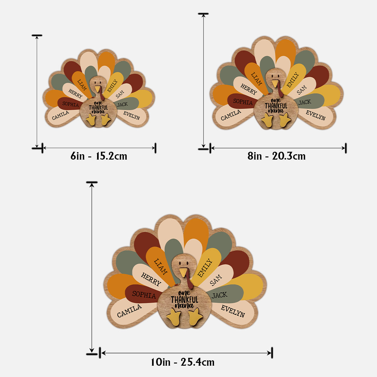 One Thankful Nana - Gift for grandma - Personalized 2 Layered Wood Sign / Wood Plaque