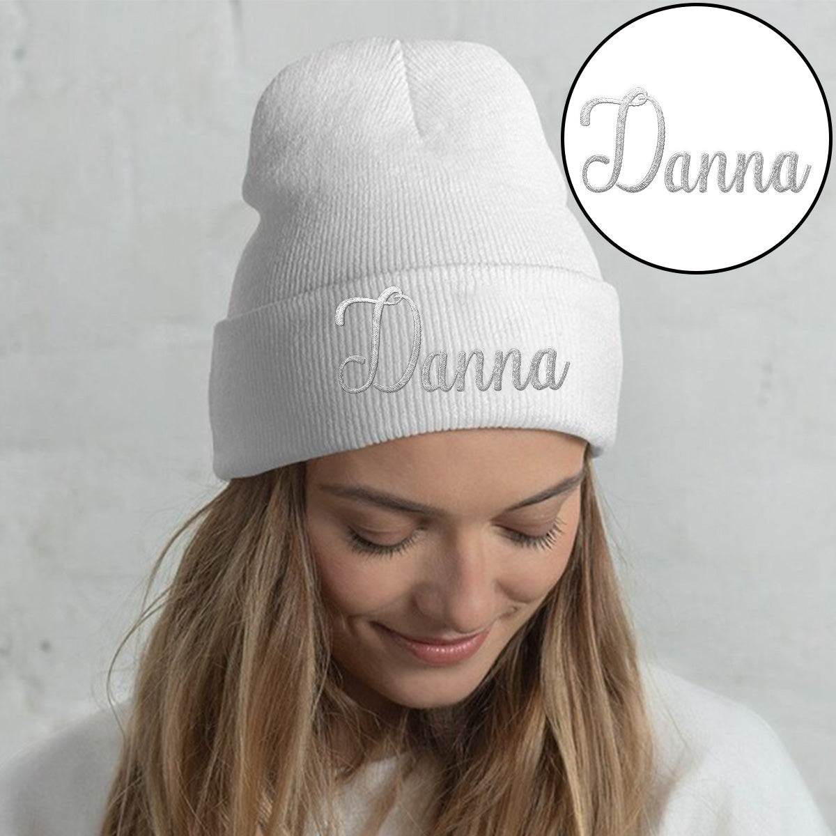 Custom Name - Personalized Aunt Embroidered Beanie