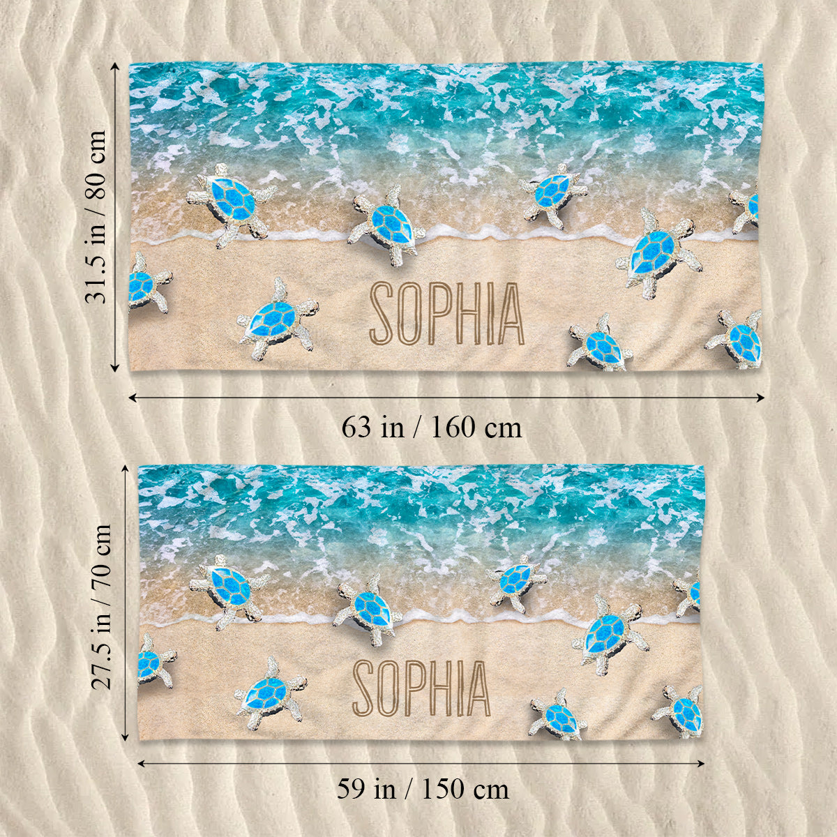 Serviette de plage personnalisée « Into the Sea » pour les amoureux de la mer