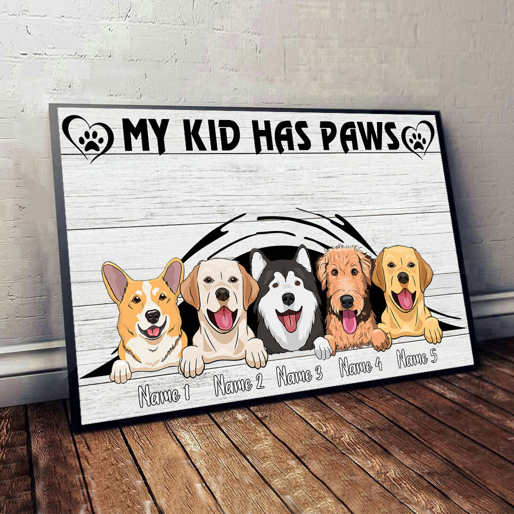 Mes enfants ont des pattes - Toile et affiche personnalisées pour chiens