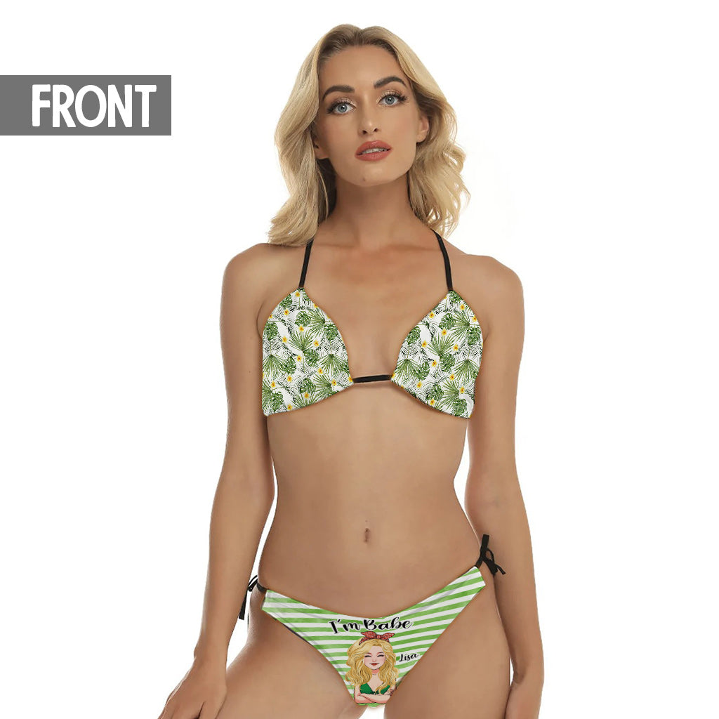 Si perdu, retournez à Babe - Maillot de bain bikini triangle personnalisé pour amoureux de la mer et short pour homme