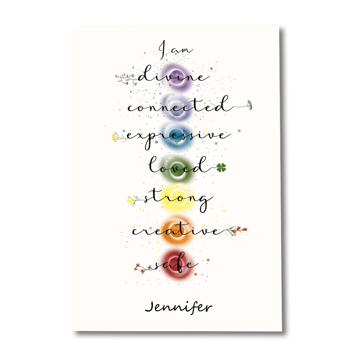 Je suis divine - Toile et affiche de yoga personnalisées