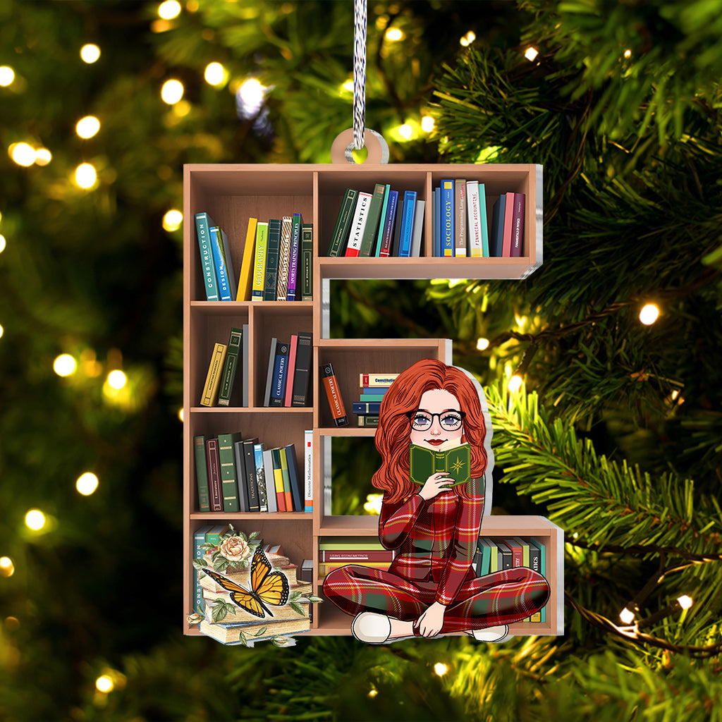Bookshelf Ornament With Alphabet & Numbers - Personalized Book Ornament