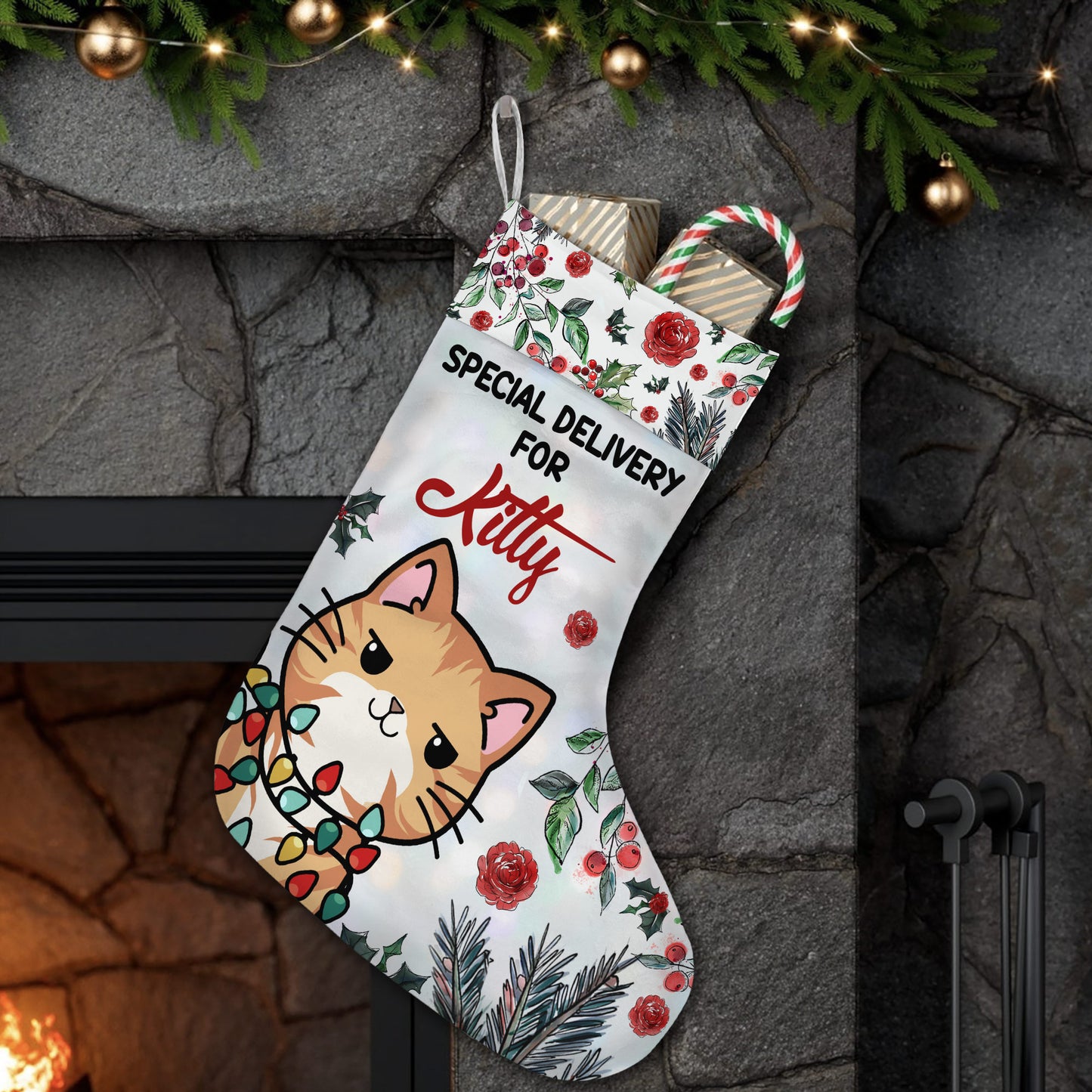 Livraison spéciale - Chaussettes de Noël personnalisées pour chats