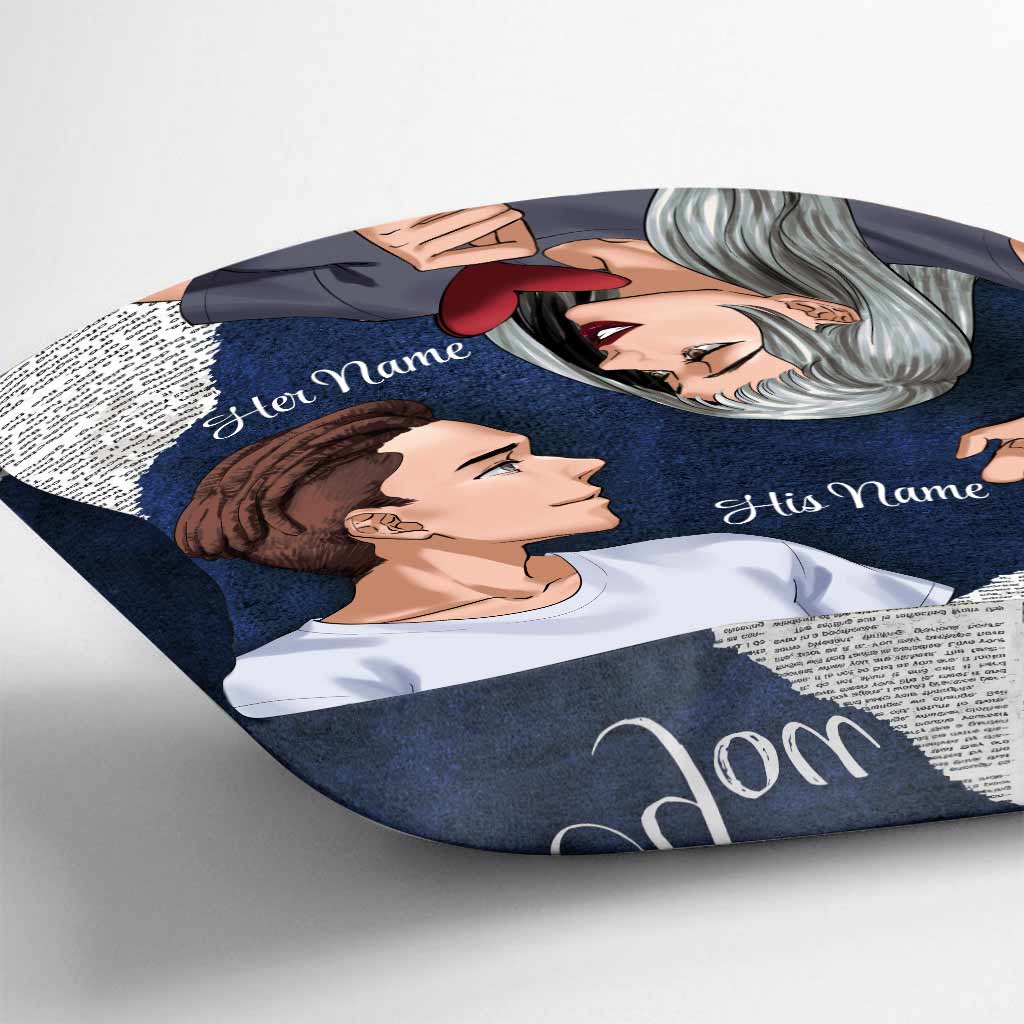 Ton sourire m'a fait tomber amoureux - Coussin décoratif personnalisé pour couple