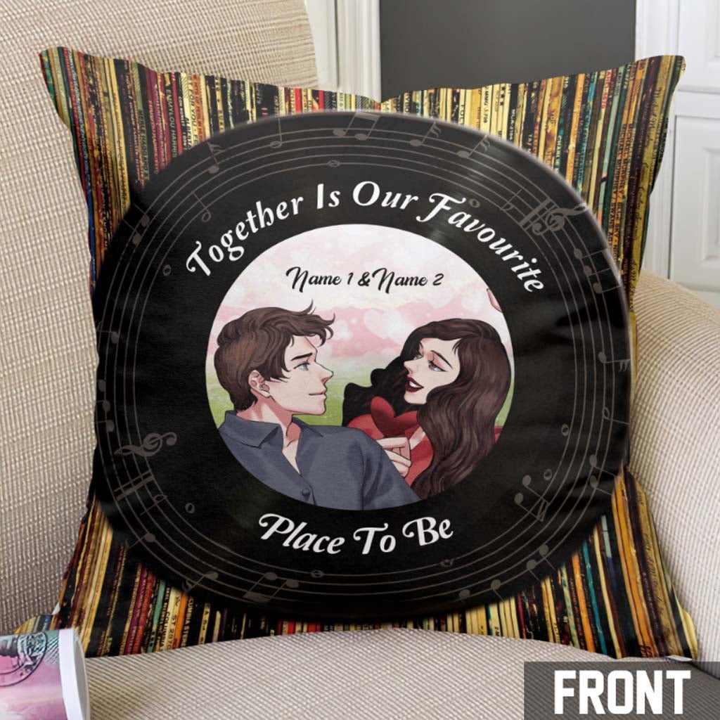 I Met You I Liked You I Love You Vinyl - Personalized Couple Throw Pillow