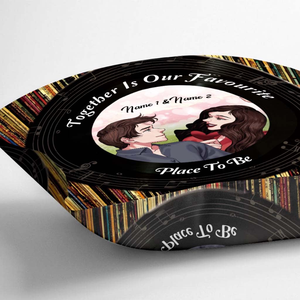 I Met You I Liked You I Love You Vinyl - Personalized Couple Throw Pillow