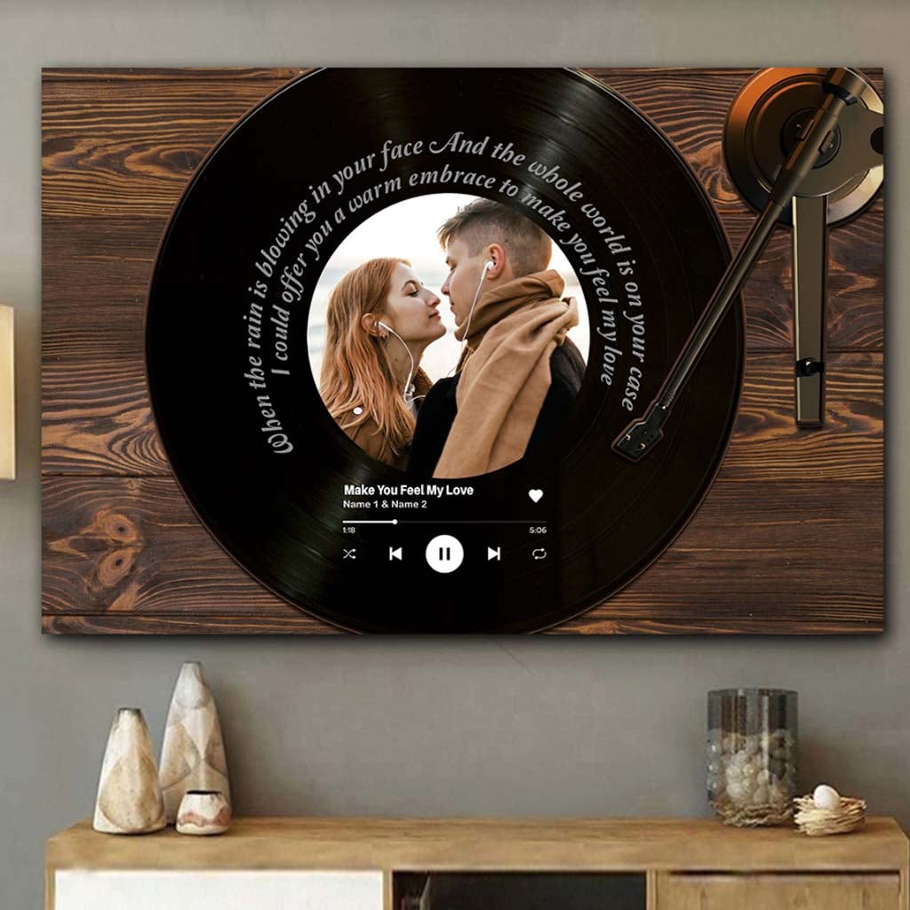 Make You Feel My Love Vinyl - Personalized Couple Poster
