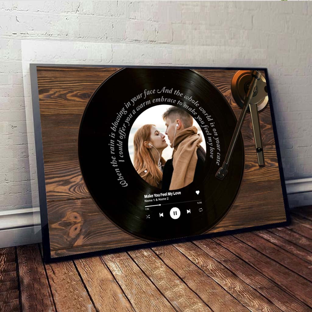 Make You Feel My Love Vinyl - Personalized Couple Poster