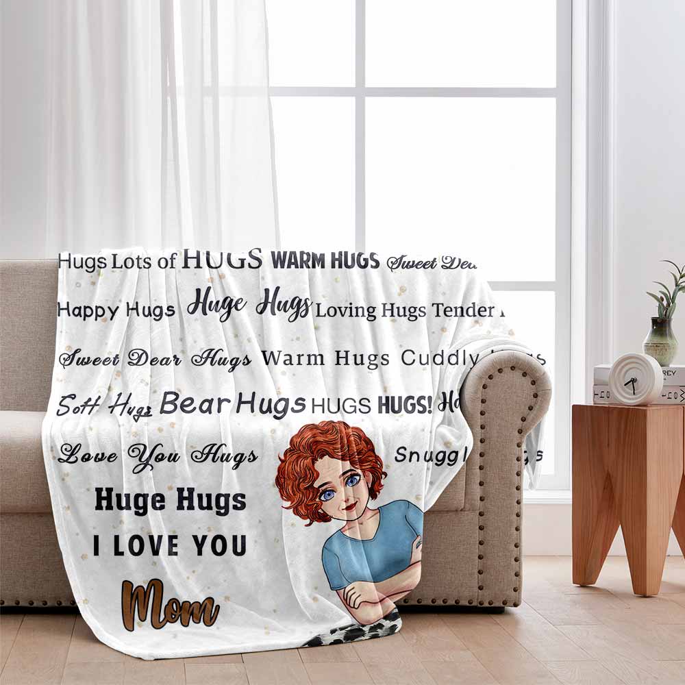 Bear Hugs Warm Hugs - Gift for mom, grandma, wife, daughter, granddaughter, girlfriend - Personalized Blanket