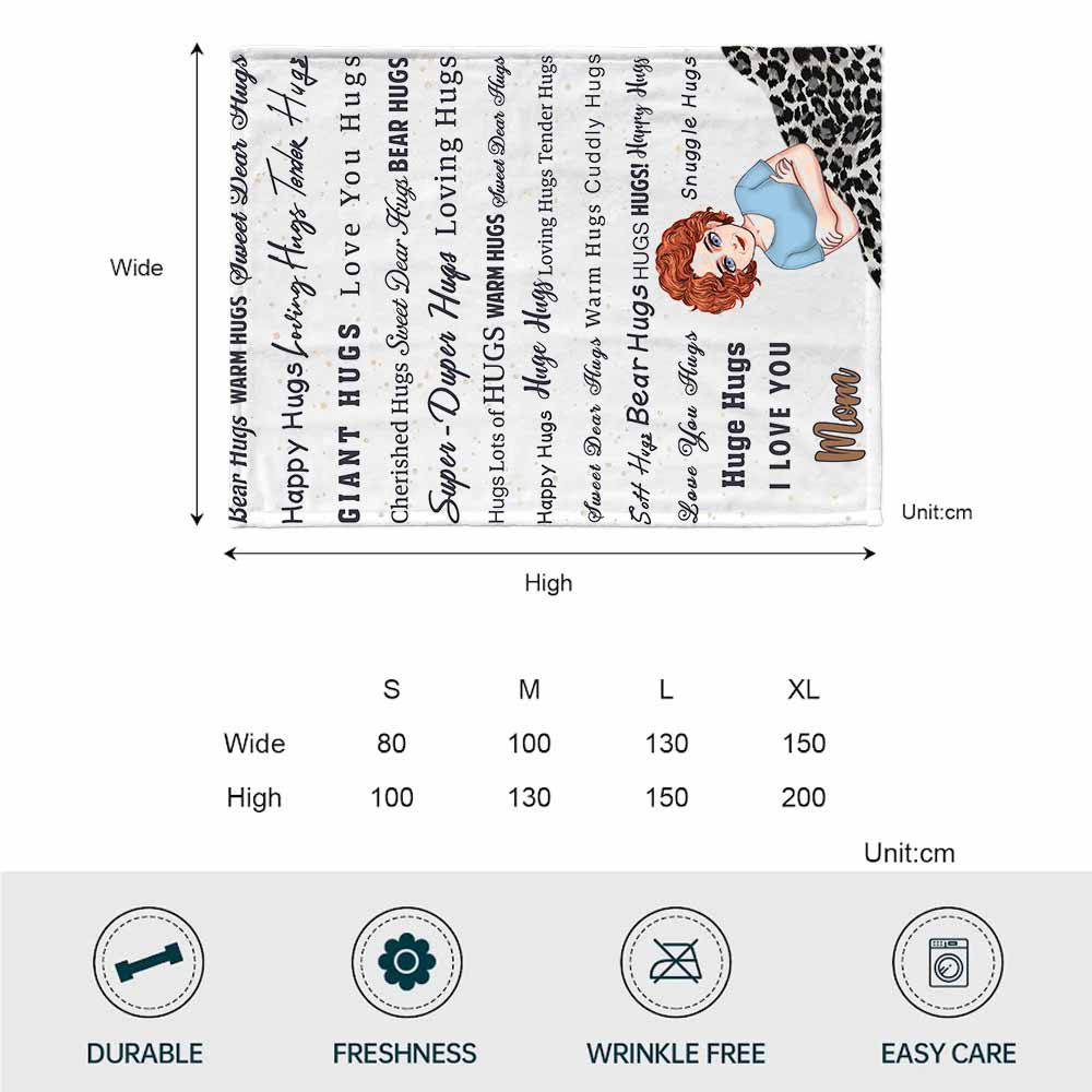Bear Hugs Warm Hugs - Gift for mom, grandma, wife, daughter, granddaughter, girlfriend - Personalized Blanket