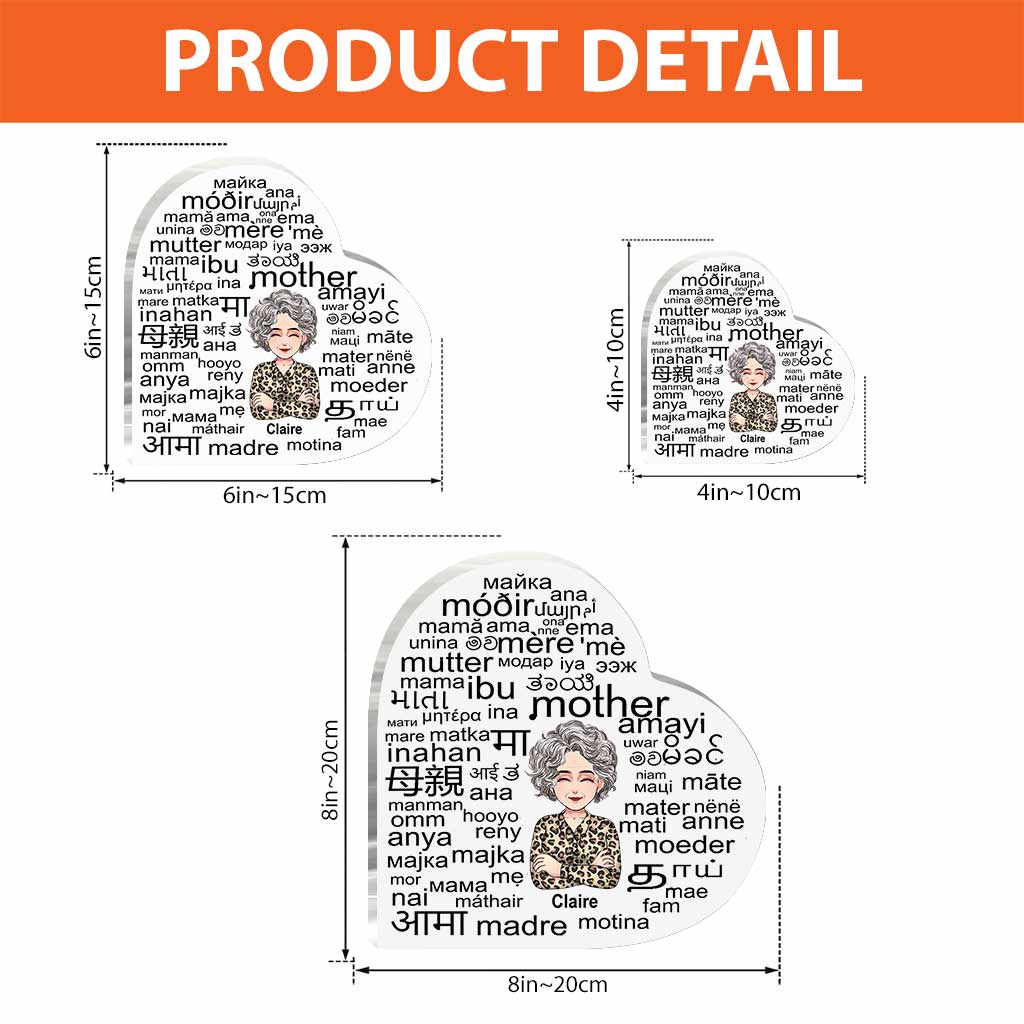 Mother International Language - Personalized Mother's Day Mother Custom Shaped Acrylic Plaque