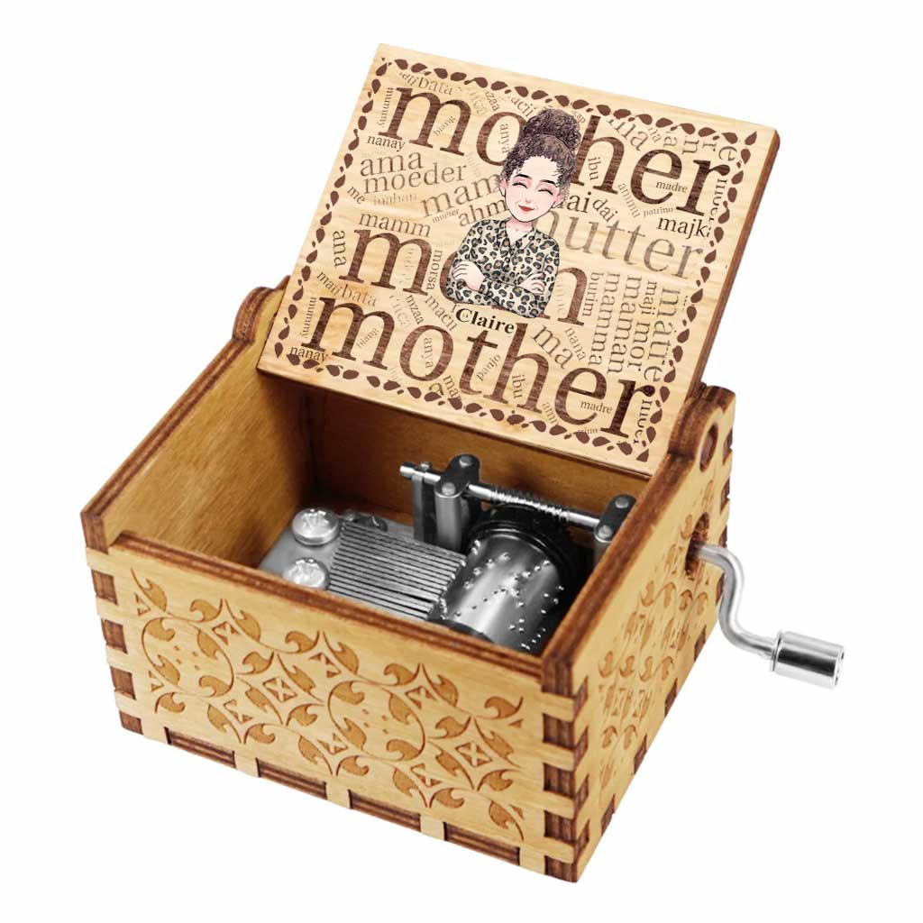 Mother International Language - Personalized Mother's Day Mother Hand Crank Music Box