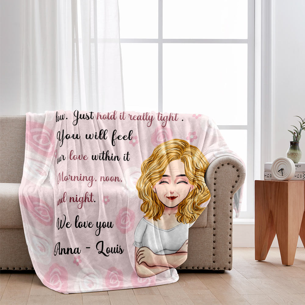 Couverture personnalisée avec prénom - Cadeau pour maman, grand-mère, tante, petite-fille, fille