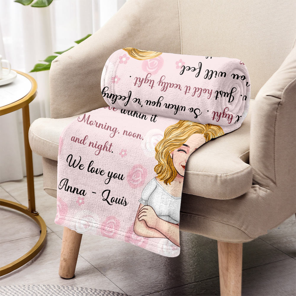 Couverture personnalisée avec prénom - Cadeau pour maman, grand-mère, tante, petite-fille, fille