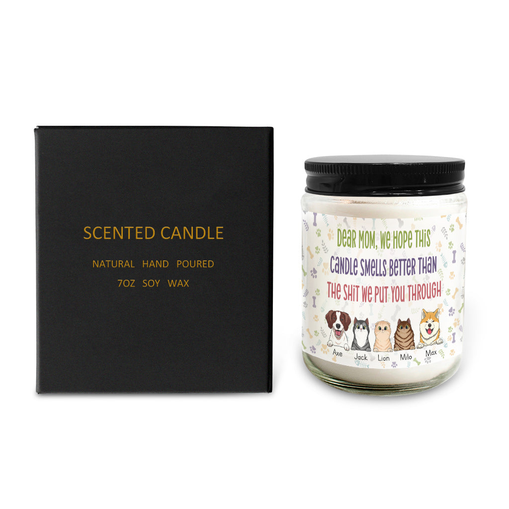 Cadeau humoristique pour maman et papa chat - Bougie personnalisée pour chien pour la fête des mères 