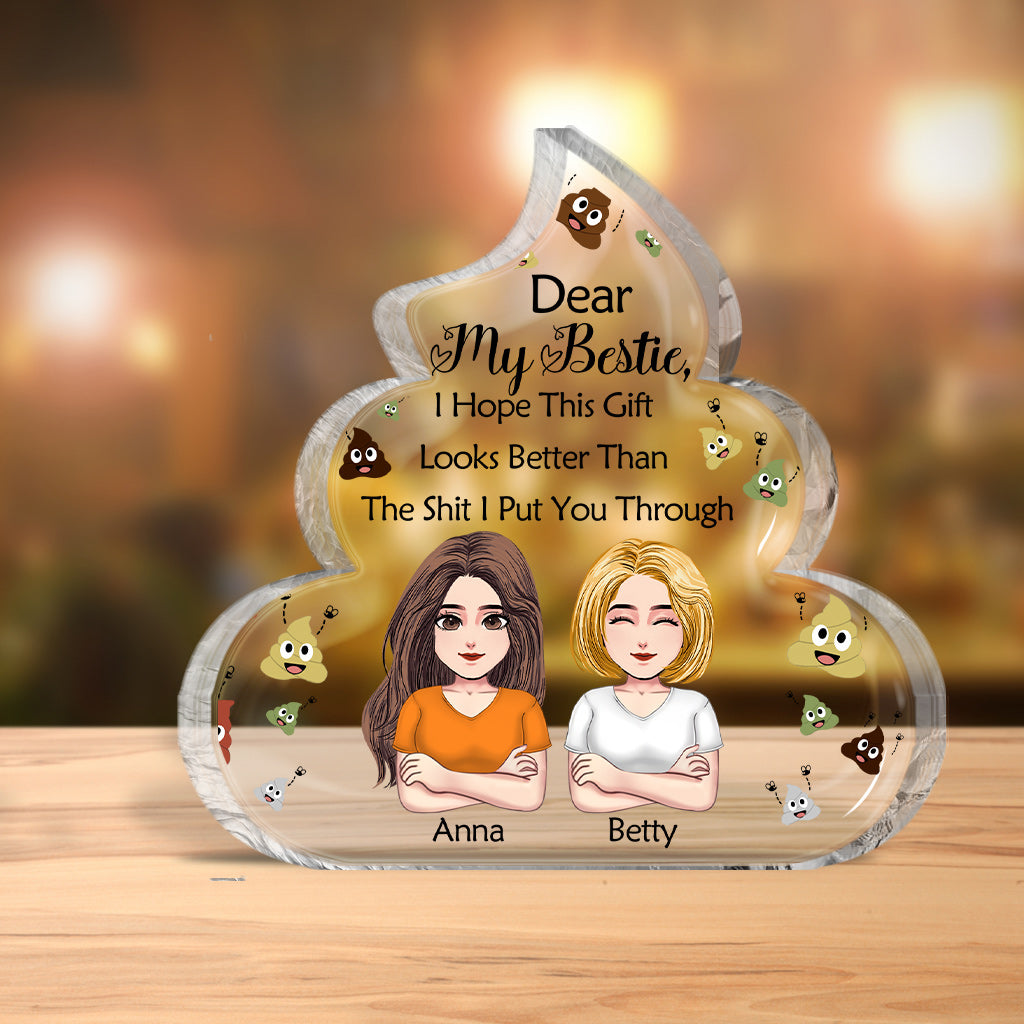 Cadeau humoristique pour mes meilleures amies - Plaque acrylique personnalisée en forme de meilleure amie