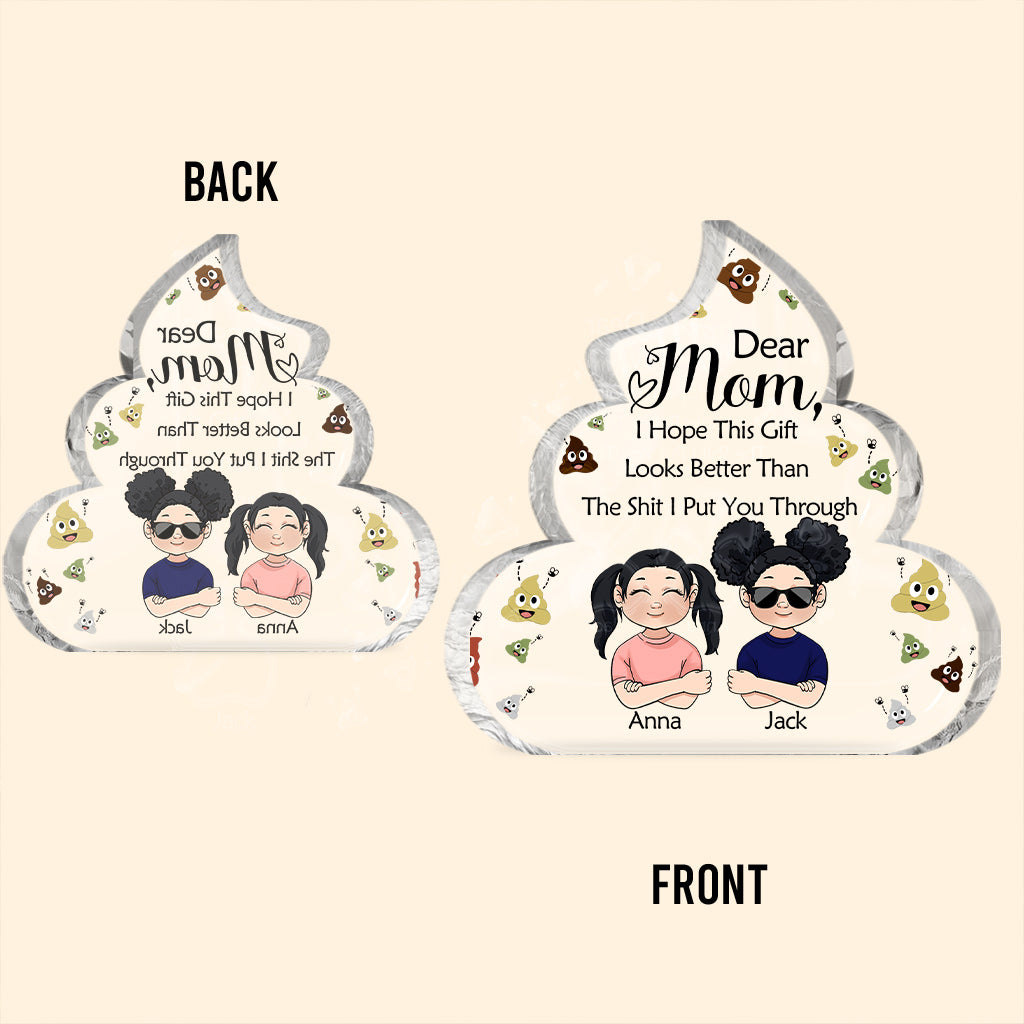 Chère maman, cher papa, cadeau humoristique - Plaque acrylique personnalisée pour la fête des mères