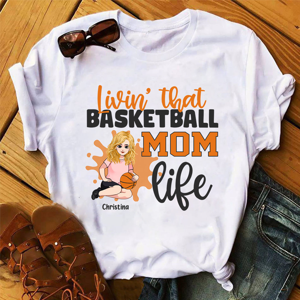 Vivre pleinement sa vie de maman - T-shirt et sweat à capuche personnalisés pour la fête des mères, sur le thème du basketball
