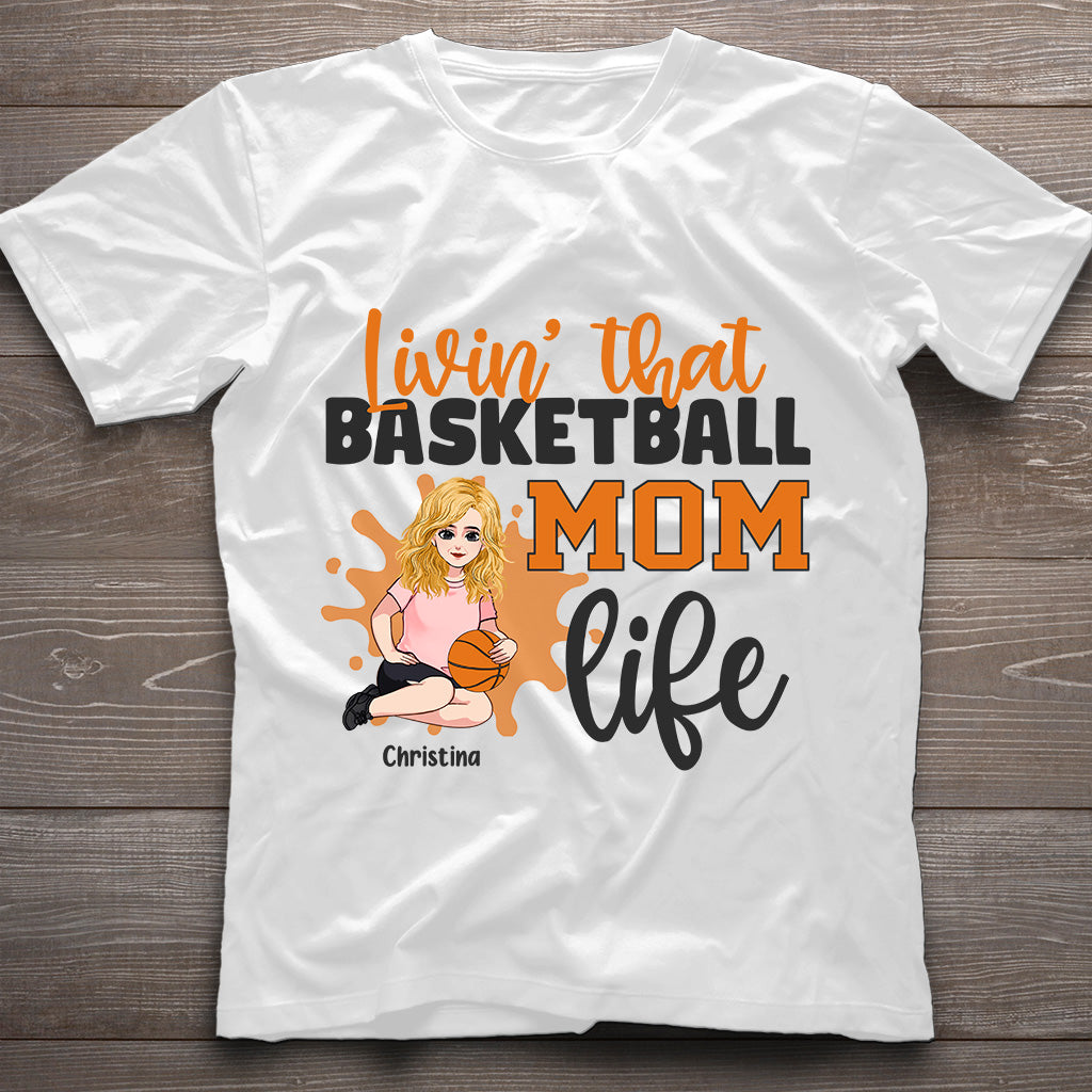 Vivre pleinement sa vie de maman - T-shirt et sweat à capuche personnalisés pour la fête des mères, sur le thème du basketball