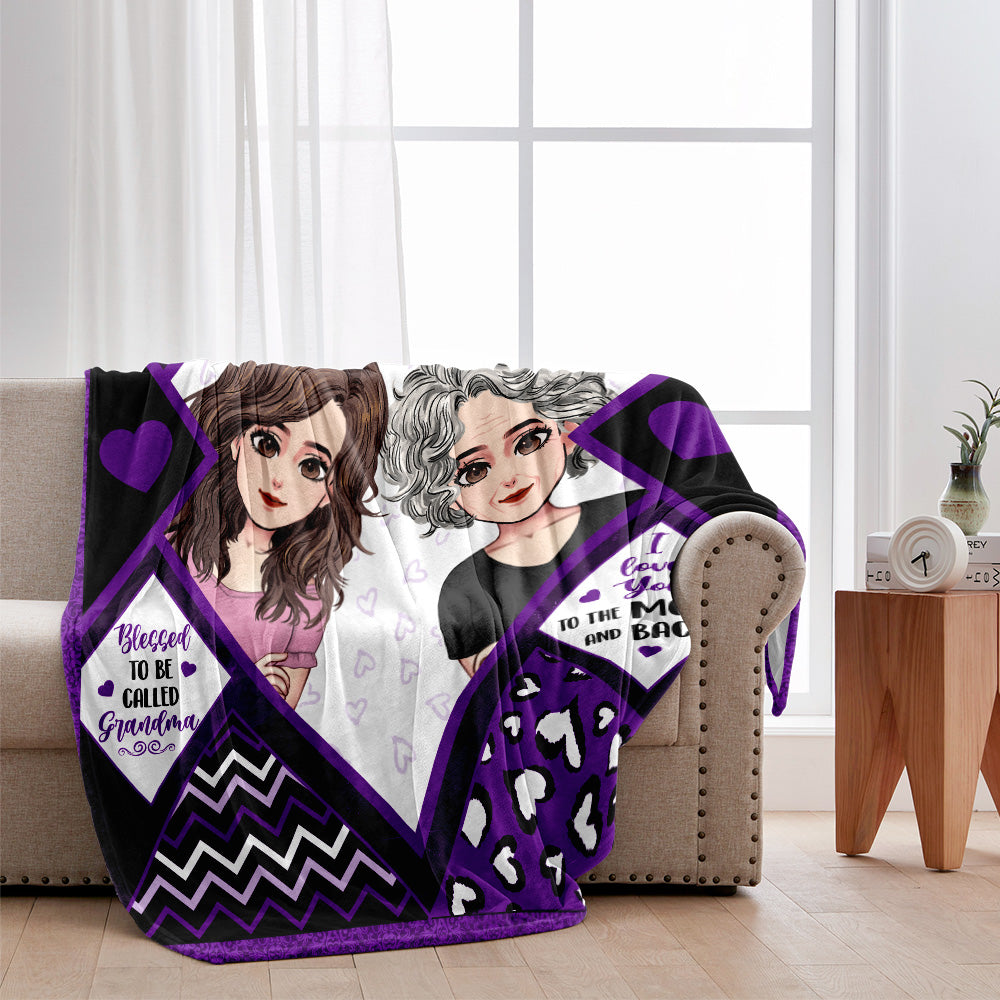 Grand-mère et petits-enfants - Couverture personnalisée pour la fête des mères