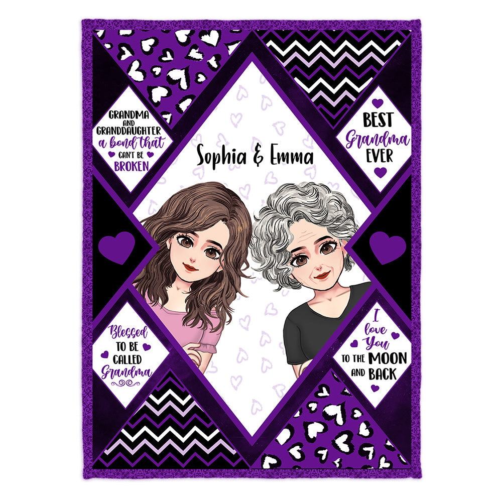 Grand-mère et petits-enfants - Couverture personnalisée pour la fête des mères
