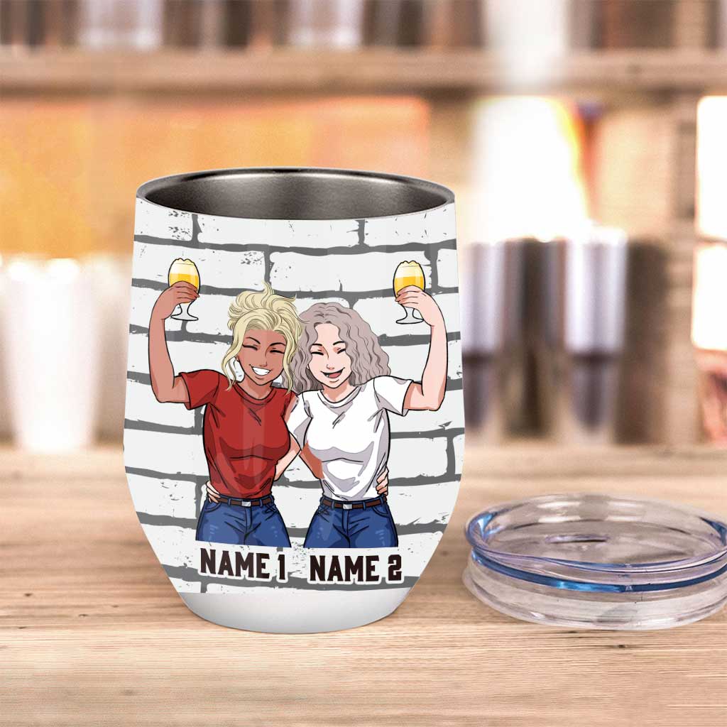 Apparemment, on est des chenapans quand on est ensemble ! Qui l'eût cru ? - Gobelet à vin personnalisé pour meilleures amies