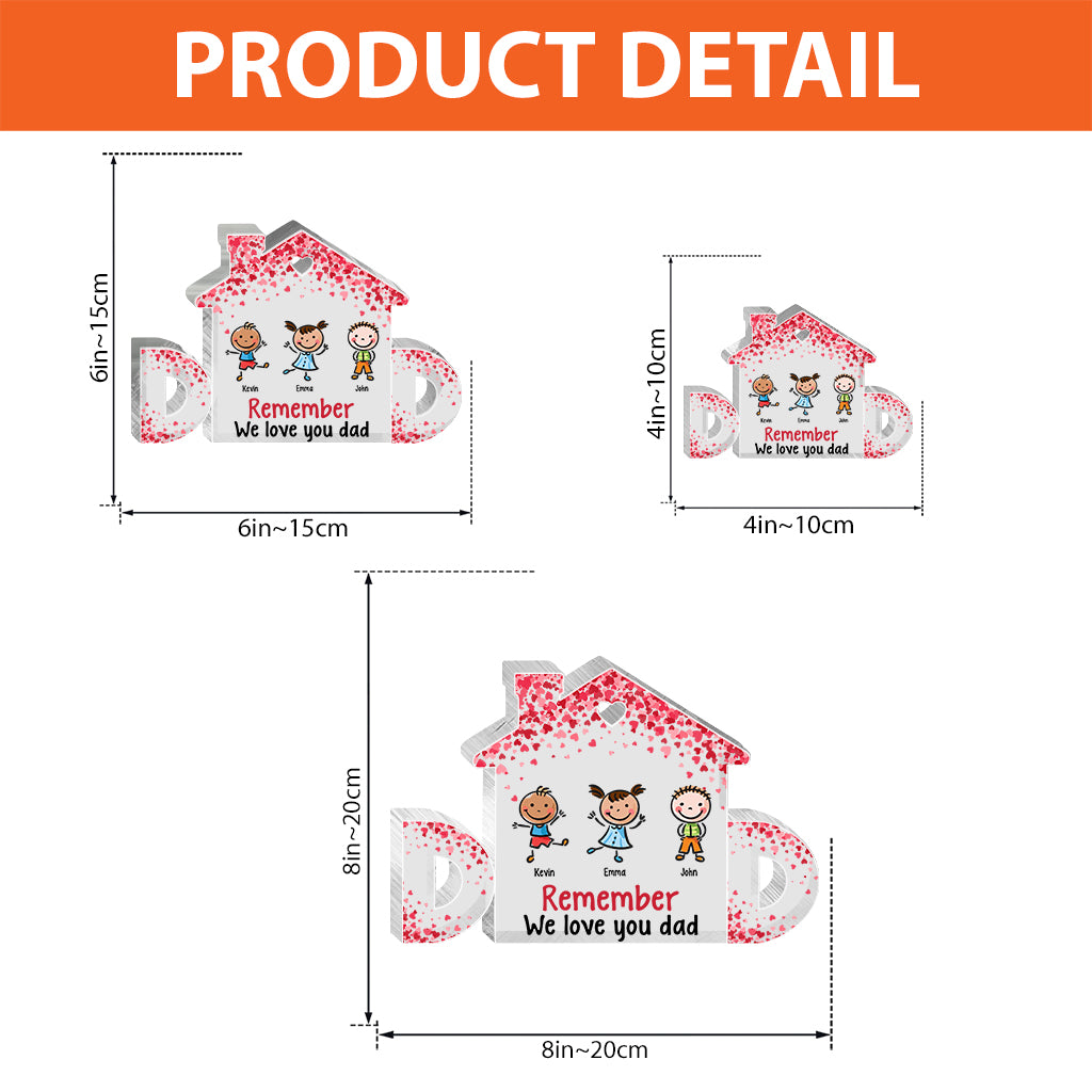 Nous t'aimons - Plaque acrylique personnalisée pour papa - Forme personnalisée