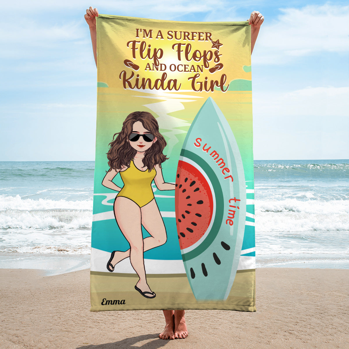 Kinda Girl - Personalized Surfing Beach Towel