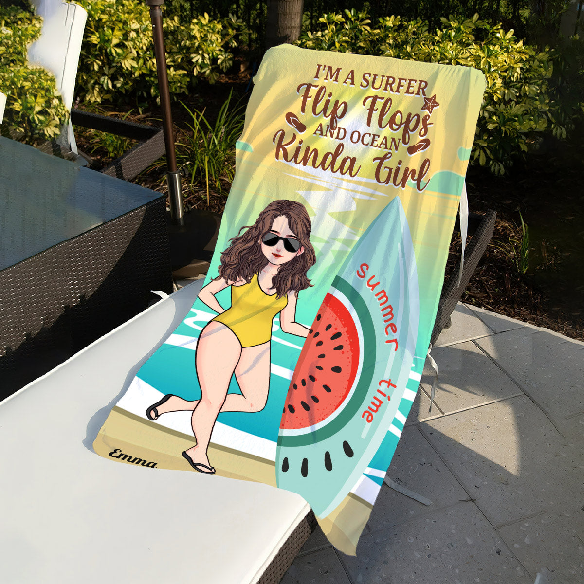 Kinda Girl - Personalized Surfing Beach Towel