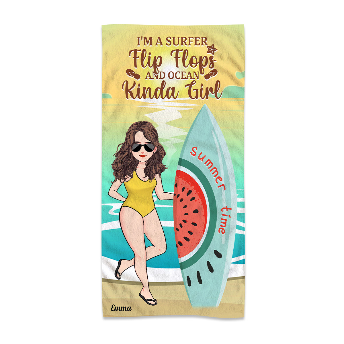 Kinda Girl - Personalized Surfing Beach Towel