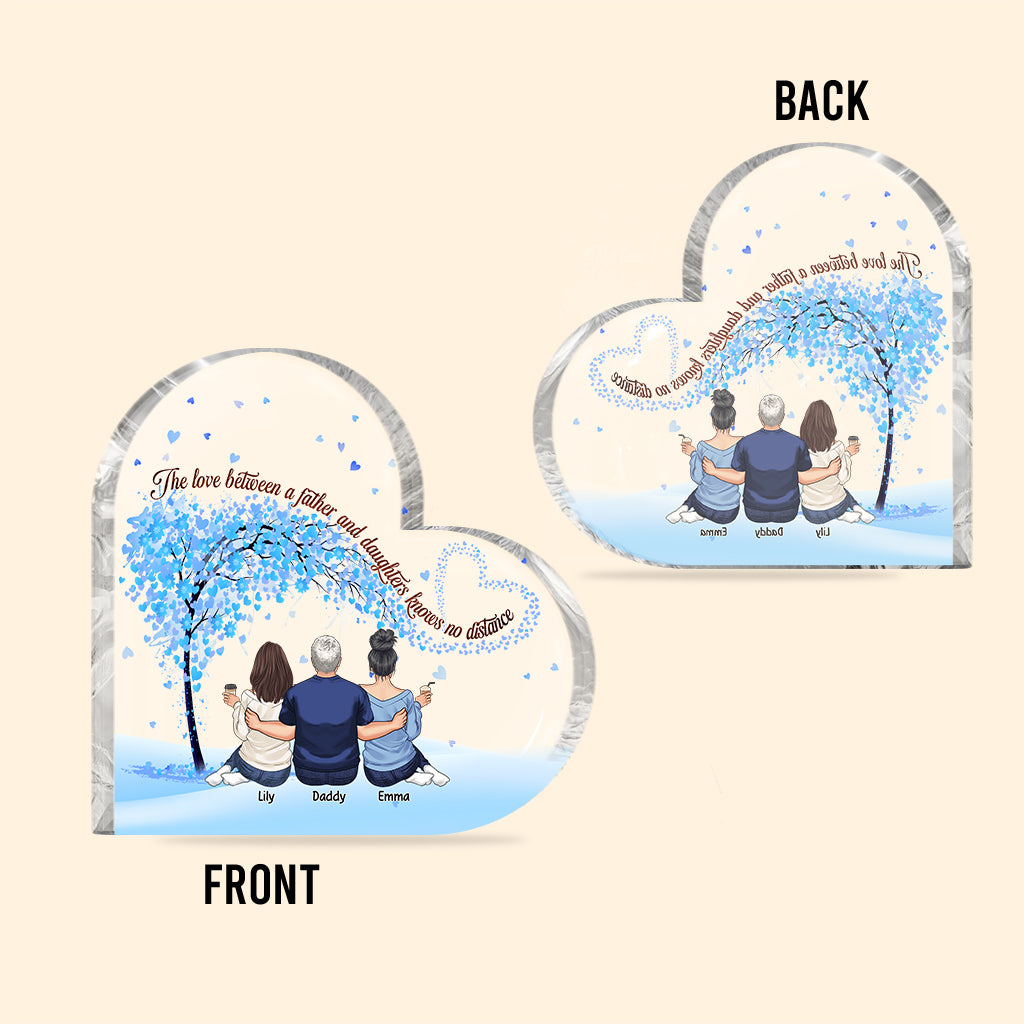 Père et filles - Plaque acrylique personnalisée pour père, en forme de pièce.