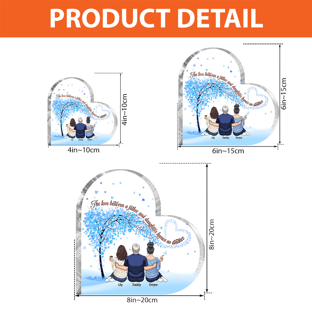 Père et filles - Plaque acrylique personnalisée pour père, en forme de pièce.