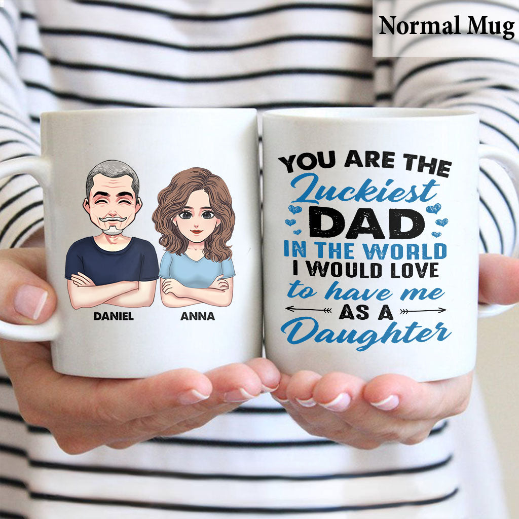 Tu es le papa le plus chanceux - Mug personnalisé pour papa
