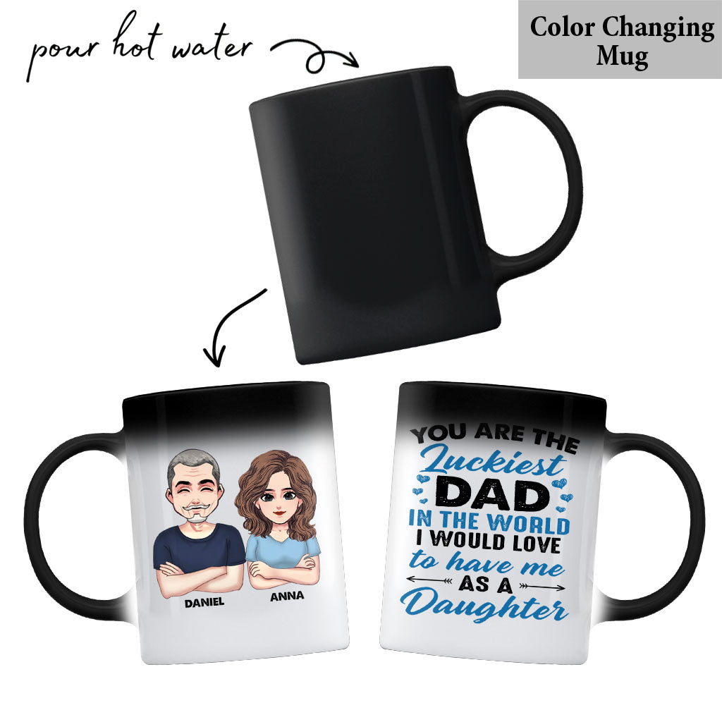 Tu es le papa le plus chanceux - Mug personnalisé pour papa