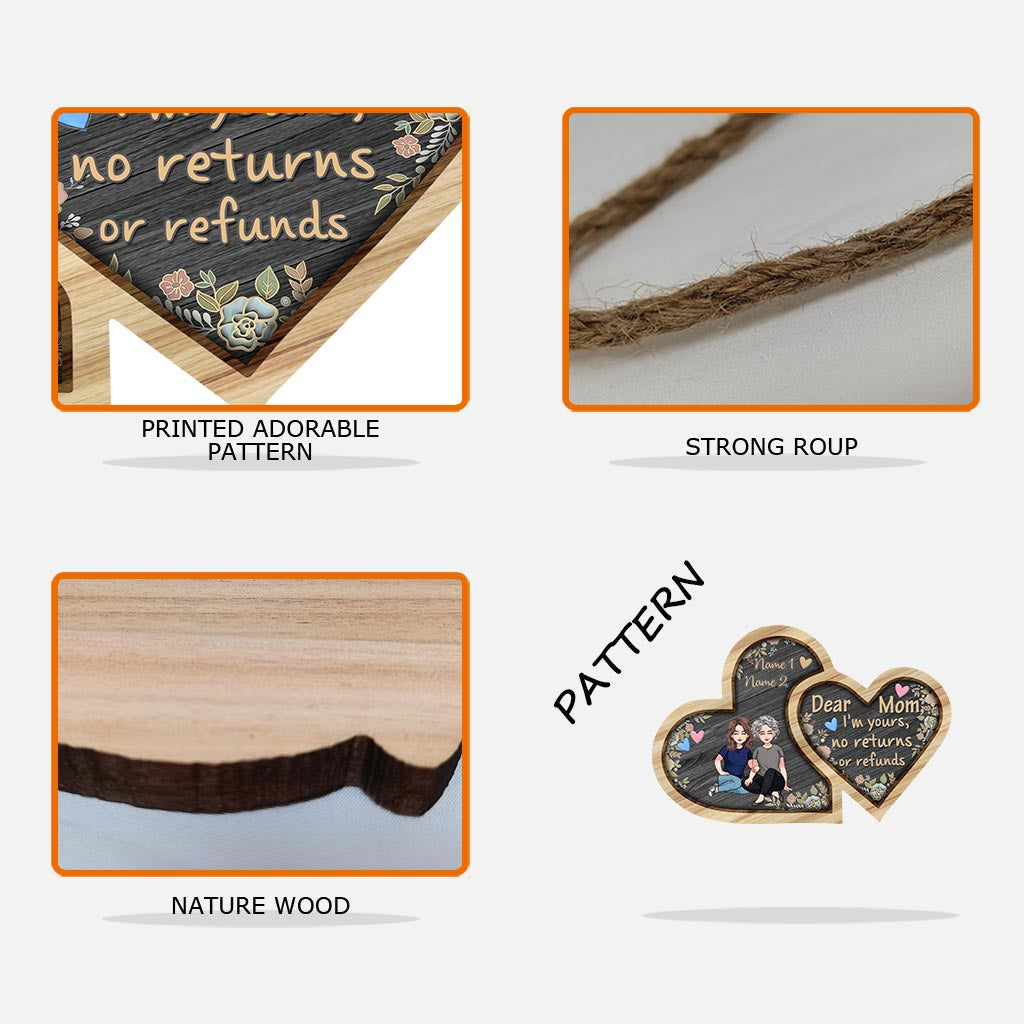 Je suis à toi - Panneau en bois personnalisé pour la fête des mères