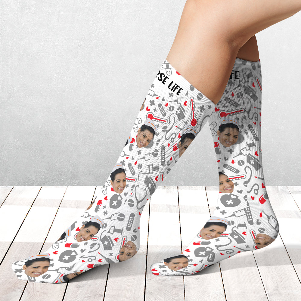 Vie d'infirmière - Chaussettes d'infirmière personnalisées