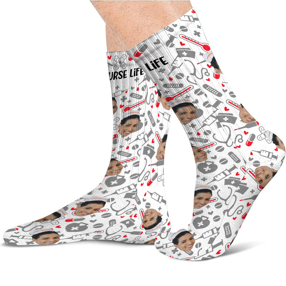 Vie d'infirmière - Chaussettes d'infirmière personnalisées