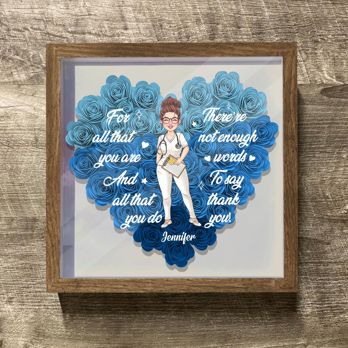 Pour tout ce que vous êtes - Boîte à fleurs personnalisée pour infirmière