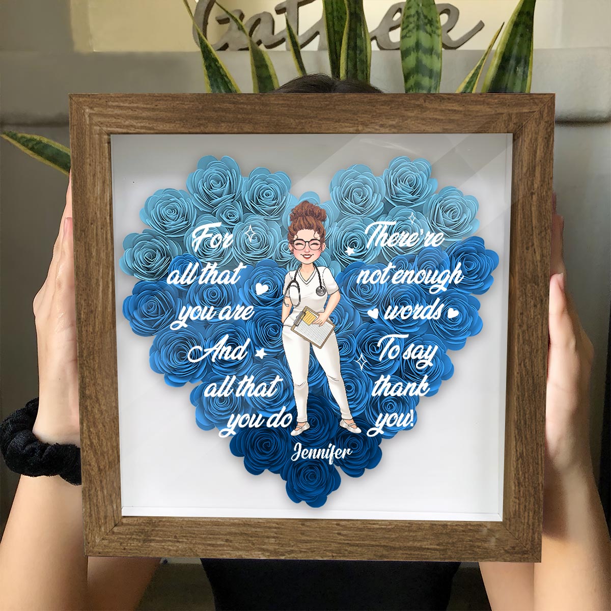 Pour tout ce que vous êtes - Boîte à fleurs personnalisée pour infirmière