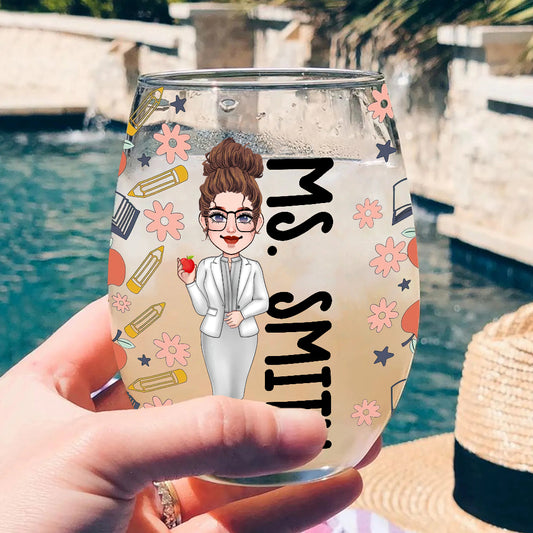 Larmes de mes élèves - Un verre à vin personnalisé par un professeur