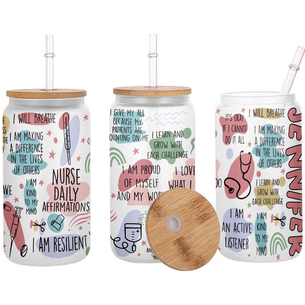 Affirmation quotidienne pour infirmière - Verre personnalisé pour infirmière